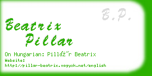 beatrix pillar business card